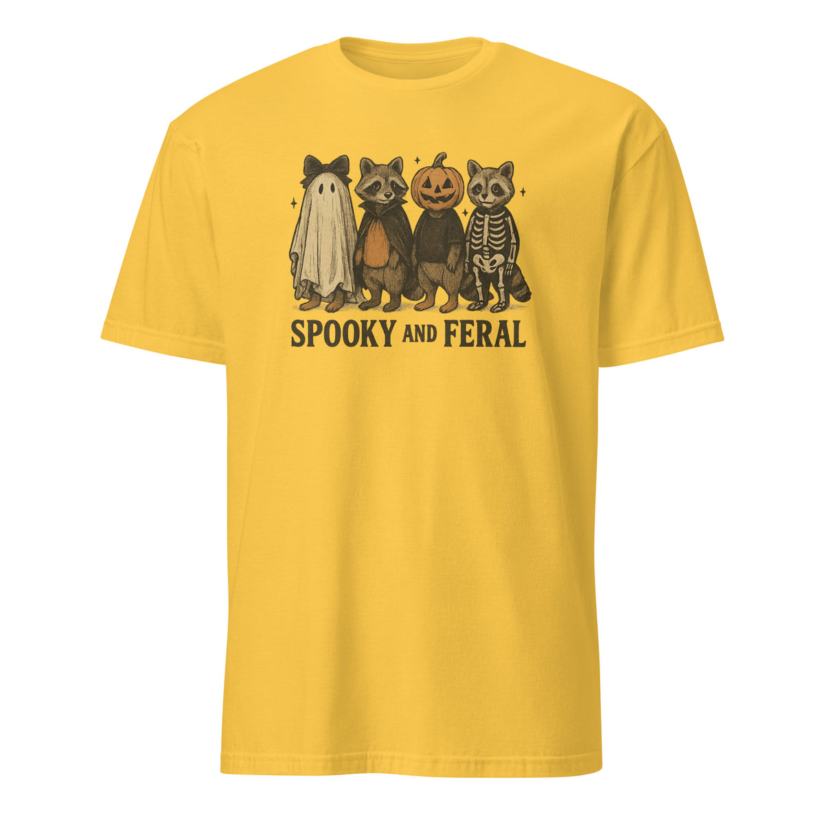 Spooky and Feral Raccoon Shirt – Funny Halloween Vintage Fall Tee | Cuccico | Cuccico