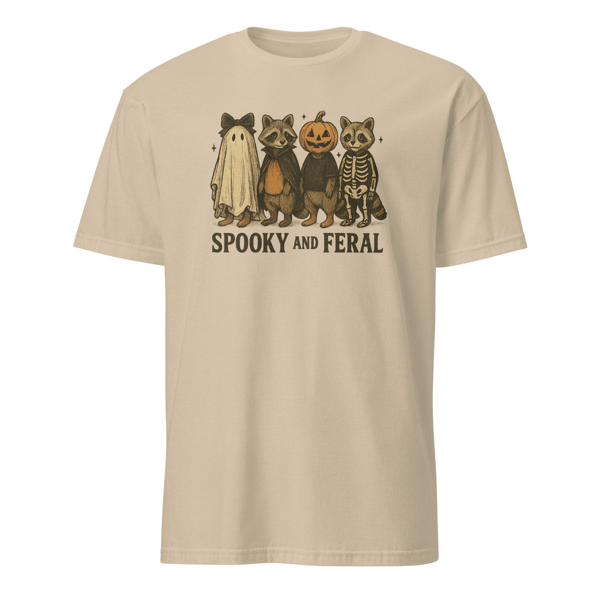Spooky and Feral Raccoon Shirt – Funny Halloween Vintage Fall Tee | Cuccico | Cuccico
