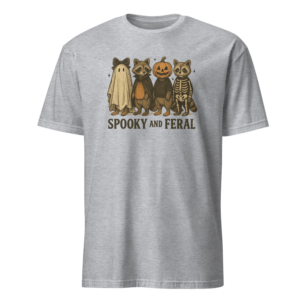 Spooky and Feral Raccoon Shirt – Funny Halloween Vintage Fall Tee | Cuccico | Cuccico