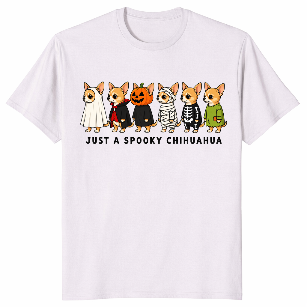 Spooky chihuahua shirt ice grey