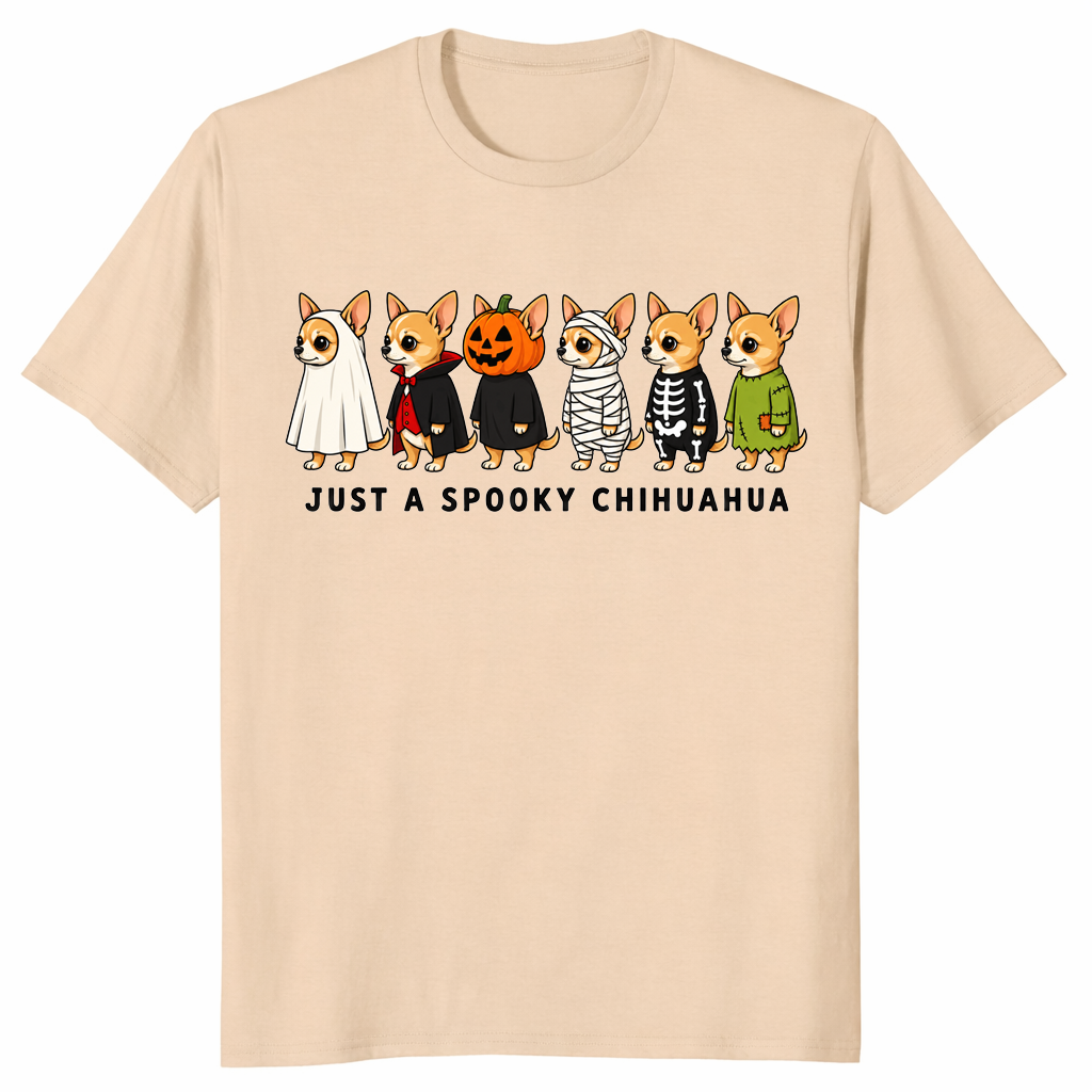 Spooky chihuahua shirt sand
