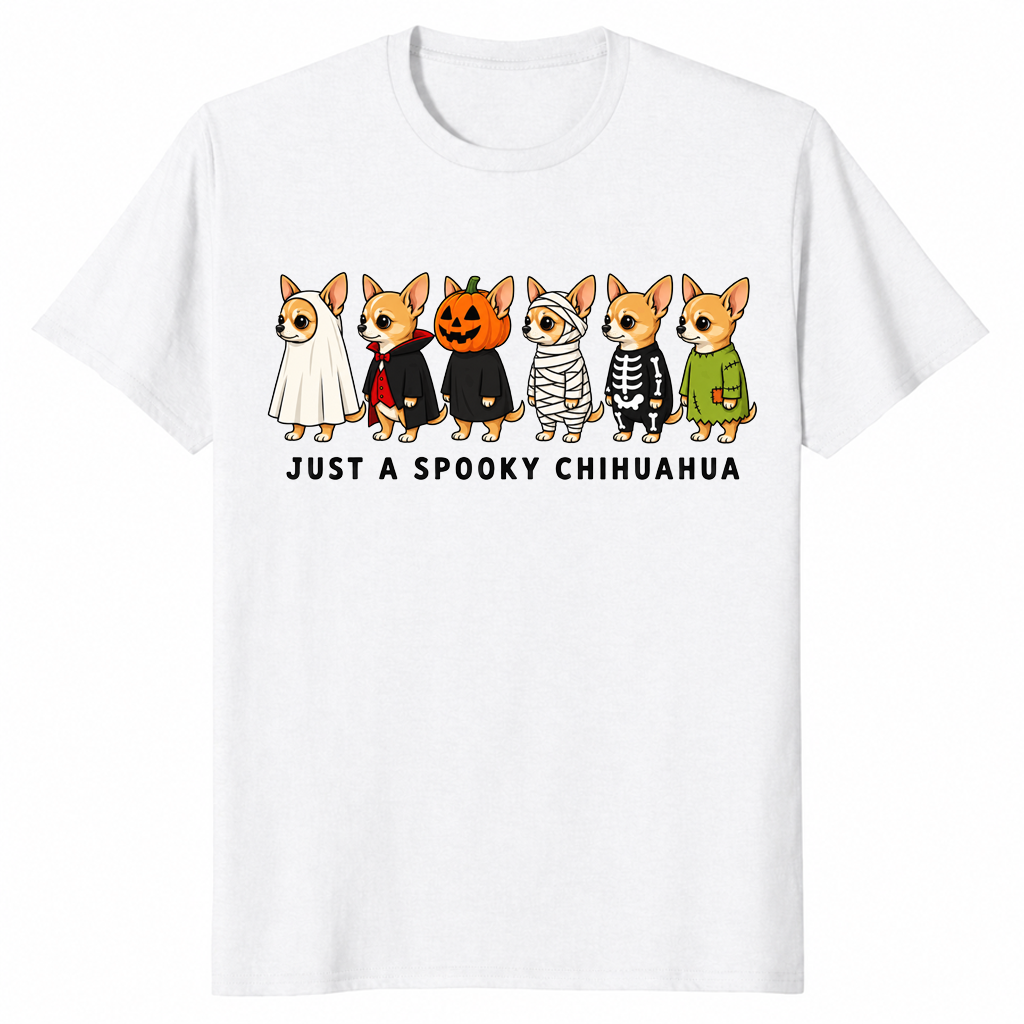 Spooky chihuahua shirt white