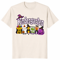 Spooky school supplies shirt in natural