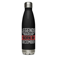 Legends are Born in December Stainless steel water bottle - Cuccico Design
