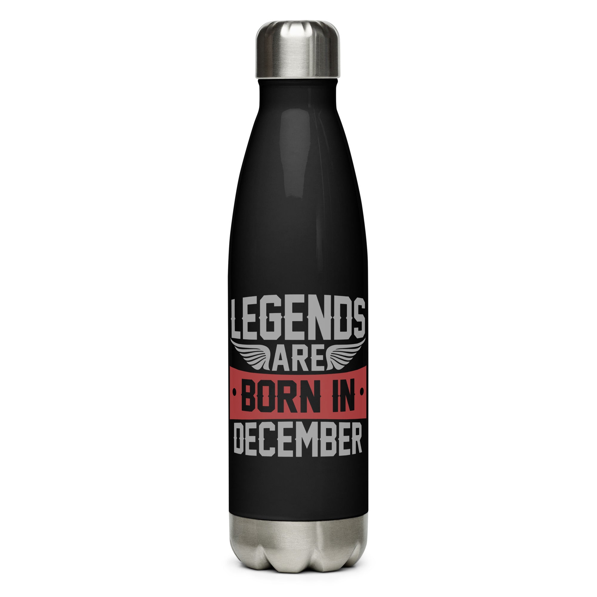 Legends are Born in December Stainless steel water bottle - Cuccico Design