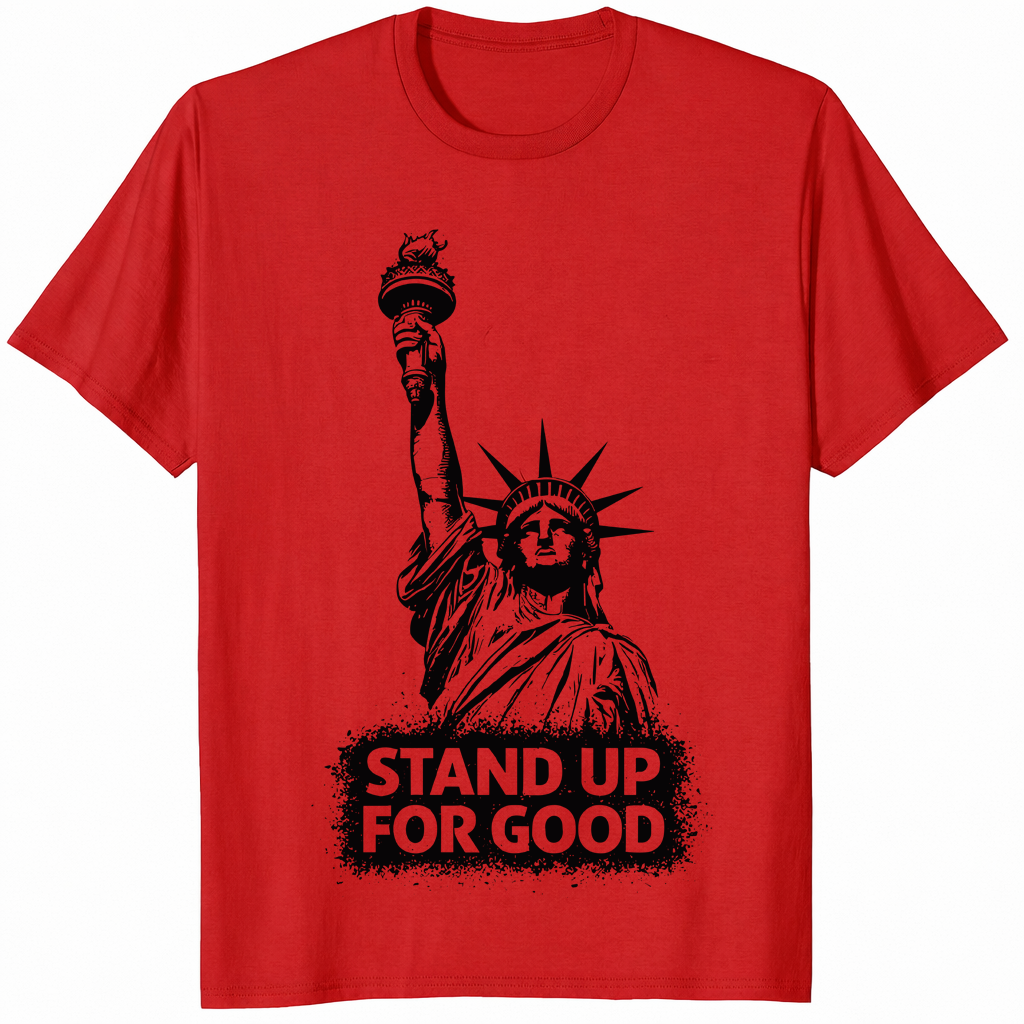 Stand Up For Good Shirt with Statue of Liberty graphic social justice protest tee