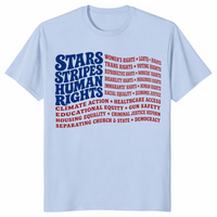Stars Stripes and Human Rights 4th of July Liberal USA Flag Tee | Cuccico