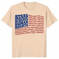 Stars Stripes and Human Rights 4th of July Liberal USA Flag Tee | Cuccico