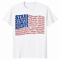 Stars Stripes and Human Rights 4th of July Liberal USA Flag Tee | Cuccico