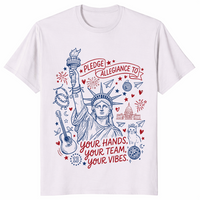Statue of Liberty Pledge Allegiance Patriotic USA Spirit T-Shirt | Cuccico