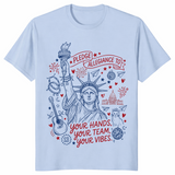 Statue of Liberty Pledge Allegiance Patriotic USA Spirit T-Shirt | Cuccico