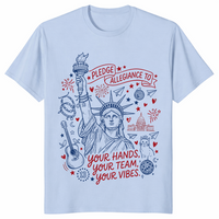 Statue of Liberty Pledge Allegiance Patriotic USA Spirit T-Shirt | Cuccico
