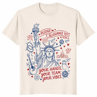 Statue of Liberty Pledge Allegiance Patriotic USA Spirit T-Shirt | Cuccico