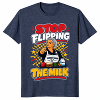Stop Flipping The Milk Shirt in heather navy