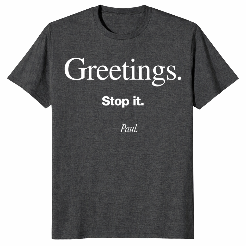 Stop It Paul Shirt in dark heather grey