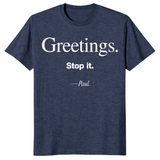 Stop It Paul Shirt in heather navy