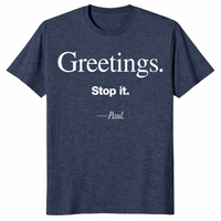 Stop It Paul Shirt in heather navy