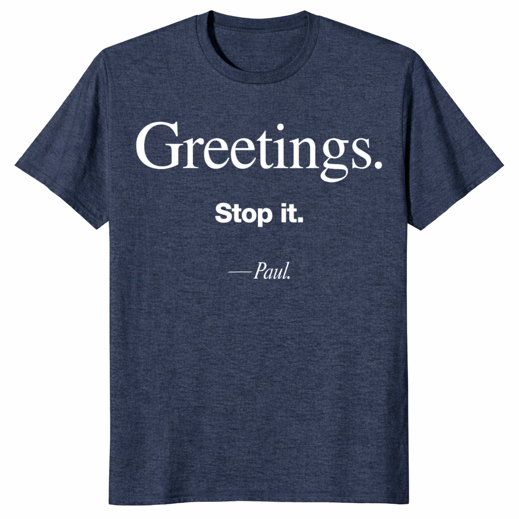Stop It Paul Shirt in heather navy