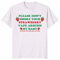 Strawberry vape meme shirt on ice grey with novelty quote print