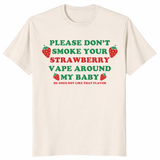 Meme parent gift strawberry vape shirt on natural color tee