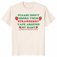 Meme parent gift strawberry vape shirt on natural color tee