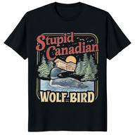 Funny Stupid Canadian Wolf Bird Loon Shirt – Retro Nature Graphic Tee