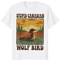 Stupid Canadian Wolf Bird Shirt – Funny Loon T-Shirt | Vintage Wolf Bird Graphic Tee by Cuccico | Cuccico