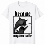 Become Ungovernable Shirt – Funny Vintage Cat Biting Hand Tee