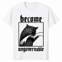 Become Ungovernable Shirt – Funny Vintage Cat Biting Hand Tee