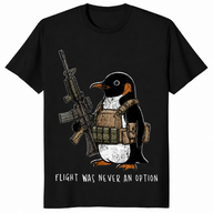 Tactical Penguin Shirt | Flight Was Never An Option Funny Meme Tee | Cuccico