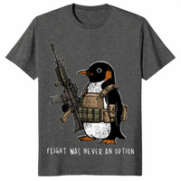 Tactical Penguin Shirt | Flight Was Never An Option Funny Meme Tee | Cuccico