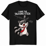Talking stick raccoon shirt in black