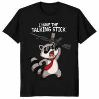 Talking stick raccoon shirt in black