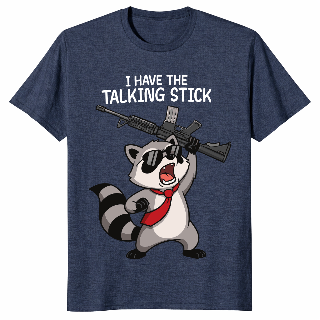 Talking stick raccoon shirt in heather navy