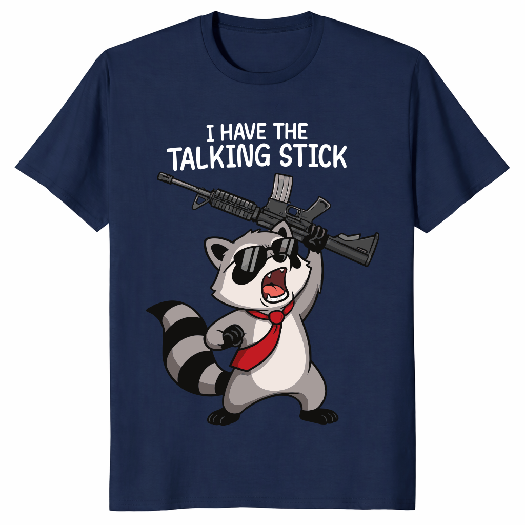 Talking stick raccoon shirt in navy