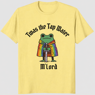 Tap water frog pride shirt in cornsilk