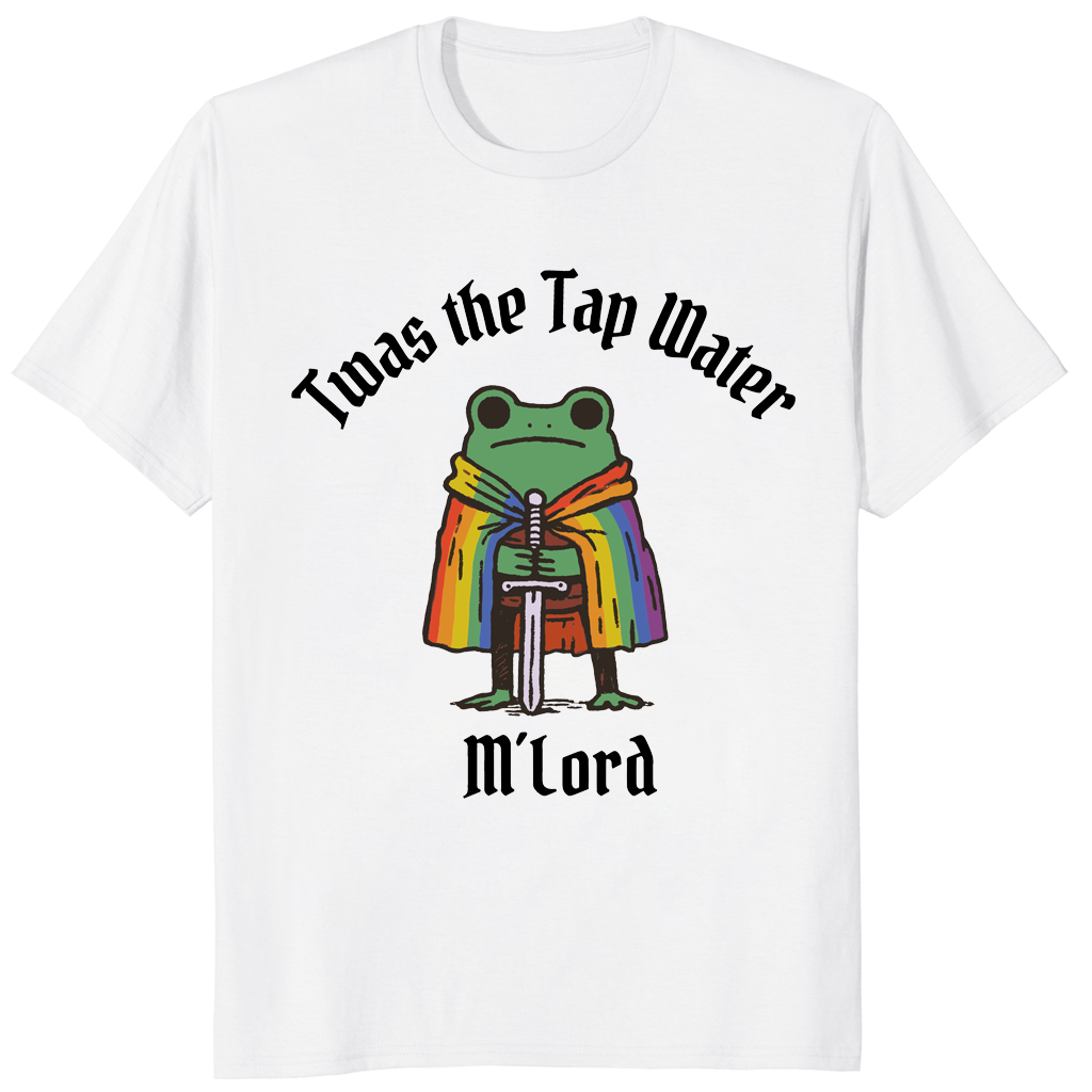 Tap water frog pride shirt in white