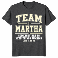 Team Martha shirt in dark heather grey