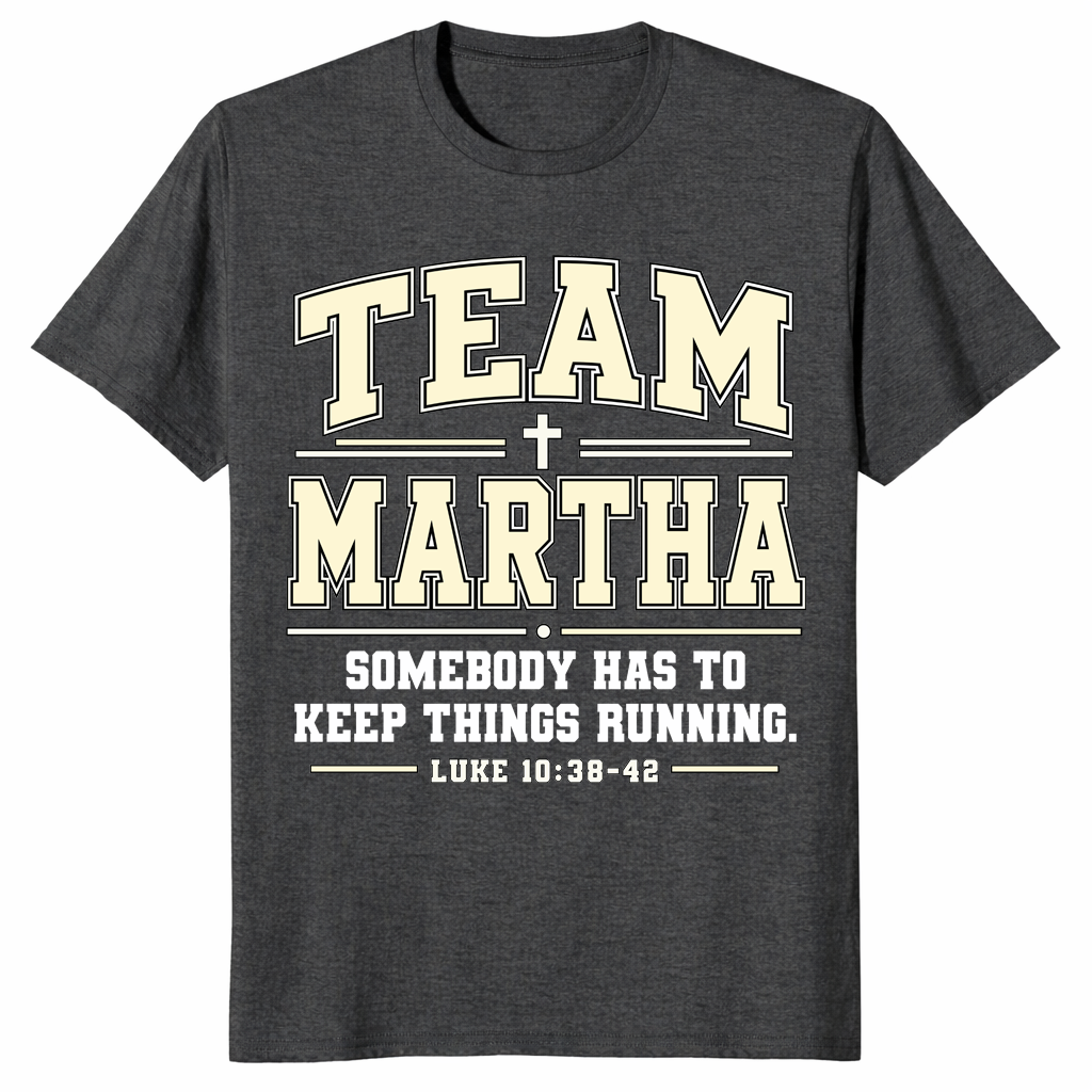 Team Martha shirt in dark heather grey