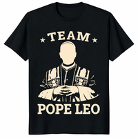 Team Pope Leo XIV T Shirt in black with Catholic pride graphic