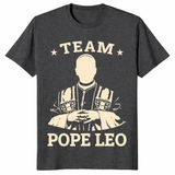 Team Pope Leo XIV fan gift tee in dark heather grey