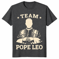 Team Pope Leo XIV fan gift tee in dark heather grey