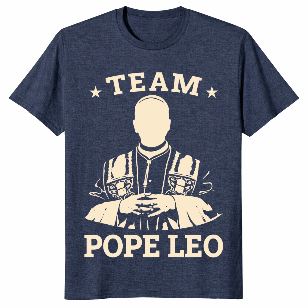 Team Pope Leo XIV Catholic pride shirt in heather navy