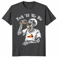 Tech till we die shirt in dark heather grey, college game day fan tee
