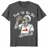Tech till we die shirt in dark heather, college game day fan tee