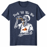 Tech till we die shirt in heather navy, college game day fan tee