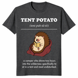 Tent Potato Hedgehog Funny Lazy Camper Wilderness T-Shirt | Cuccico