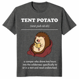 Tent Potato Hedgehog Funny Lazy Camper Wilderness T-Shirt | Cuccico