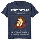 Tent Potato Hedgehog Funny Lazy Camper Wilderness T-Shirt | Cuccico