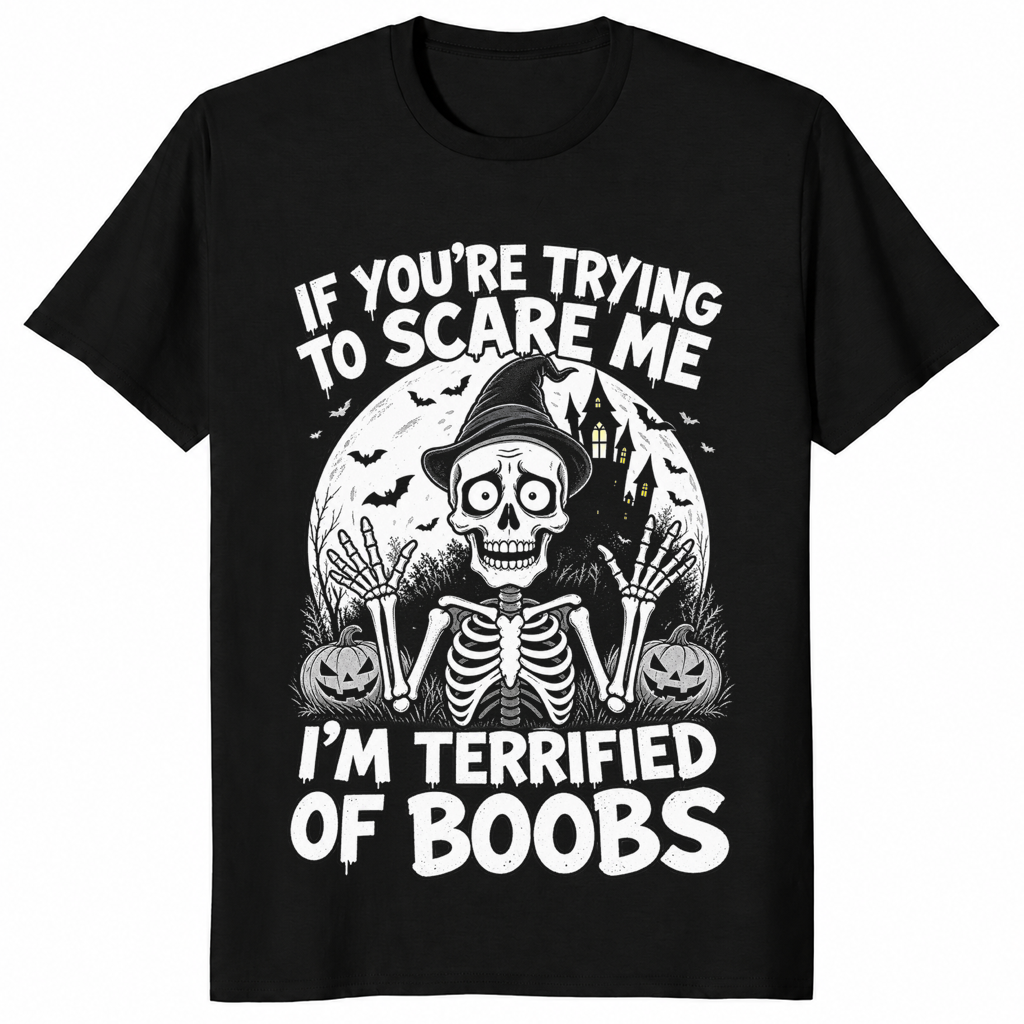 Terrified of boobs shirt in black